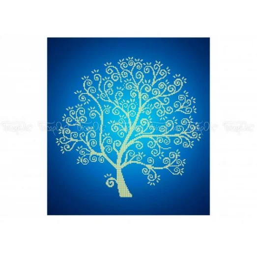 ЧВ-6026-Г Золотое дерево (Синий фон). Схема для вышивки бисером. Бисерок