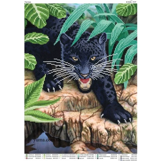 ЮМА-3137 Пантера. Схема для вышивки бисером