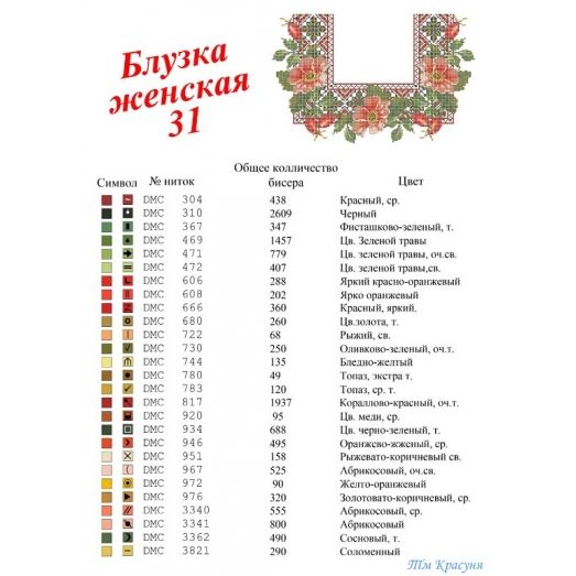 БЛ-031 Заготовка блуза женская для вышивки. ТМ Красуня, габардин