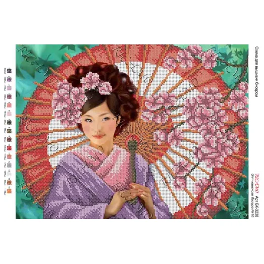 А3Н_257 БК-3238 Гейша. Схема для вышивки бисером ТМ Virena  