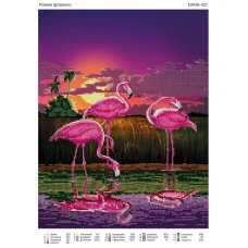 ДАНА-0327 Розовые фламинго. Схема для вышивки бисером