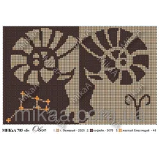 МИКА-0785б (А5) Знаки зодиака Овен (кофейный фон). Схема для вышивки бисером