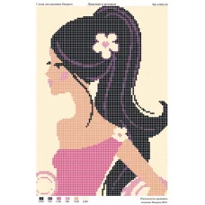ЧВ-3302 Девушка в розовом. Схема для вышивки бисером. Бисерок