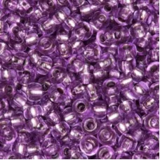 08228/6 Бисер Preciosa Тёмно-сиреневый с серебряной серединкой, прозрачный 