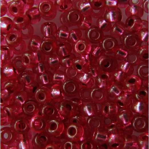 08298/6 Preciosa Малиновый с серебряной серединкой, прозрачный 