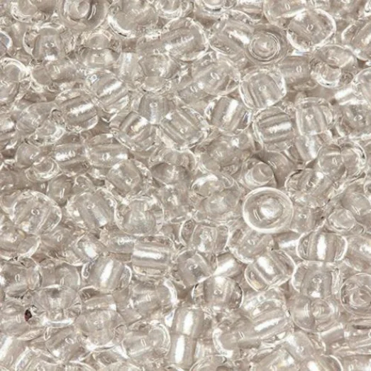 38249 Бисер Preciosa кристально-прозрачный со светло-серым жемчужным прокрасом