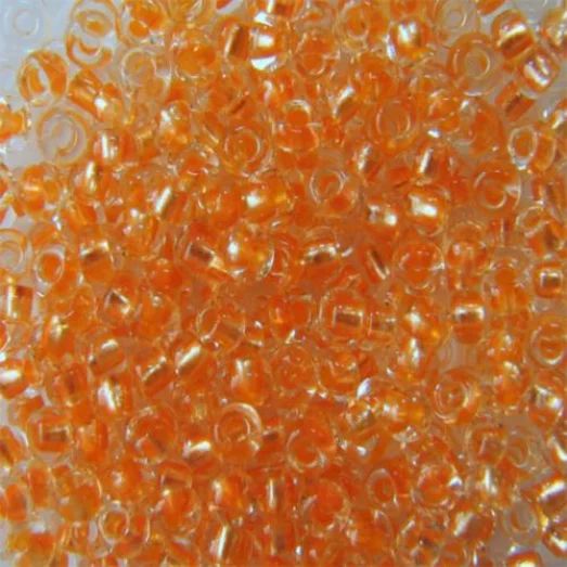 38992 Бисер Preciosa оранжевый кристально-прозрачный с жемчужным прокрасом
