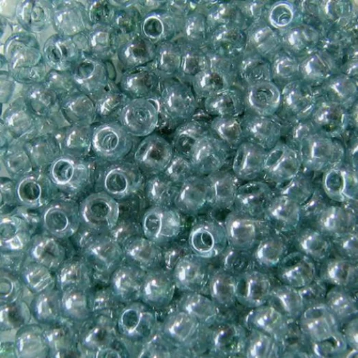 48055 Бисер Preciosa кристальный люстеред с серо-зелёным прокрасом 