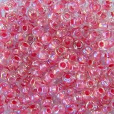 58598 Бисер Preciosa стеклянный с тускло-розовым прокрасом радужный