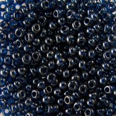 66100 Бисер Preciosa прозрачный глазурь тёмно-синий