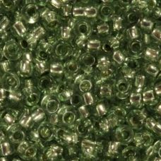 78163 Бисер Preciosa сольгель стеклянный серо-зелёный с серебрянным прокрасом