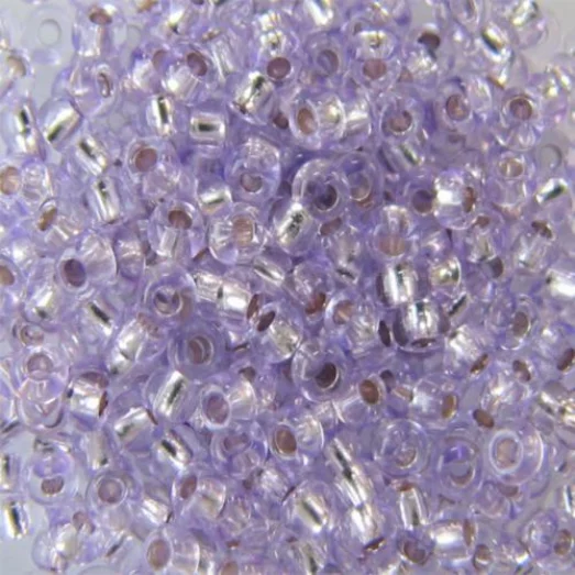 78223 Бисер Preciosa сольгель бледный стеклянный фиолетово-розовый с серебрянным прокрасом