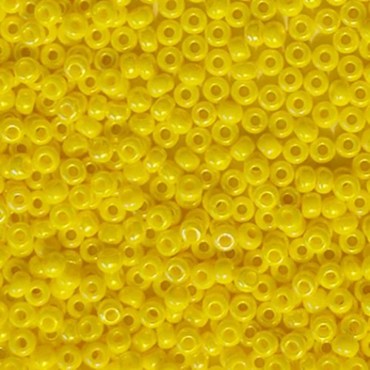 84130 Бисер Preciosa керамика жёлтый радужный