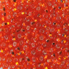 97030/6 Бисер Preciosa оранжевый, серебряная серединка