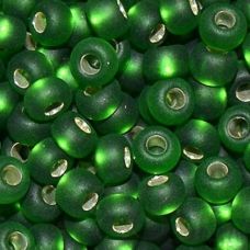 57120м Бисер Preciosa стеклянный зелёный матовый с серебрянным прокрасом