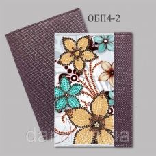 ДАНА-ОПБ4-2 Фиолетовая. Обложка на паспорт для вышивки бисером.