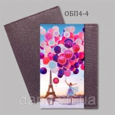 ДАНА-ОПБ4-4 Фиолетовый. Обложка на паспорт для вышивки бисером.