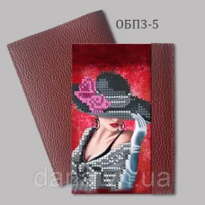ДАНА-ОПБ3-5 Бордо. Обложка на паспорт для вышивки бисером.