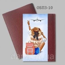 ДАНА-ОПБ3-10 Бордо. Обложка на паспорт для вышивки бисером.