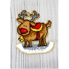 ВА-3377 Игрушка деревянная новогодняя Рождественский олень для вышивки бисером БисерАрт