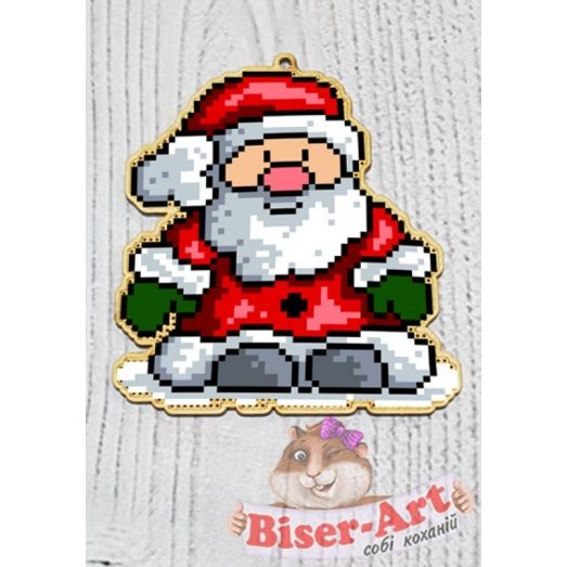 ВА-3380 Игрушка деревянная новогодняя Дед Мороз для вышивки бисером БисерАрт