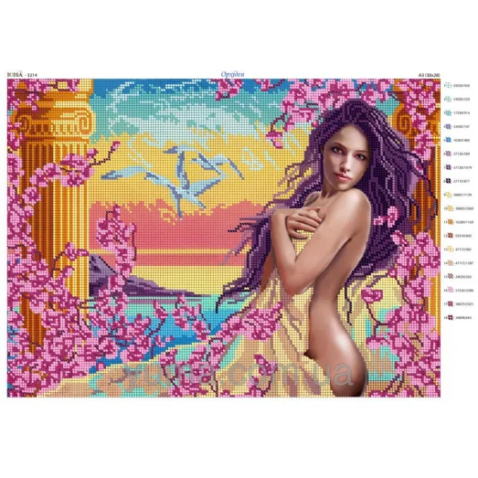 ЮМА-3214 Орхидея. Схема для вышивки бисером 