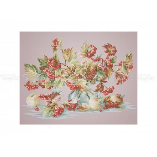 ЧВ-6096 (40*45) Калина с яблоками. Схема для вышивки бисером Бисерок