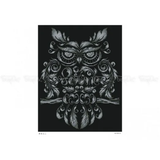 ЧВ-7053-С Сова серебро. Схема для вышивки бисером. Бисерок