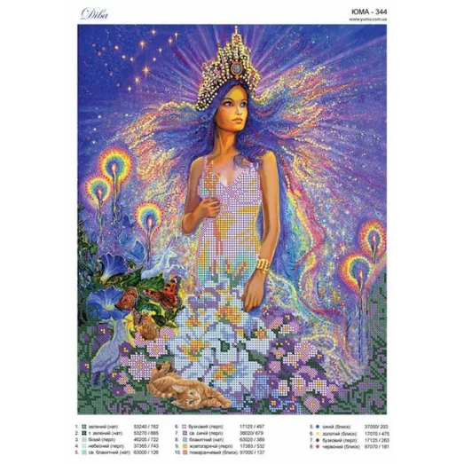 ЮМА-344 Дева. Схема для вышивки бисером