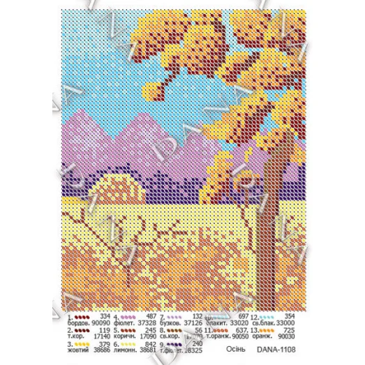 ДАНА-1108 Осень. Схема для вышивки бисером