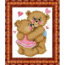 КБЖ-5014 3D-Влюблённые медвежата. Схема для вышивки бисером. Каролинка ТМ