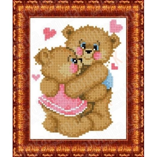 КБЖ-5014 3D-Влюблённые медвежата. Схема для вышивки бисером. Каролинка ТМ