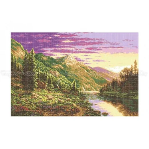ЧВ-8023 Горное пастбище. Схема для вышивки бисером. Бисерок