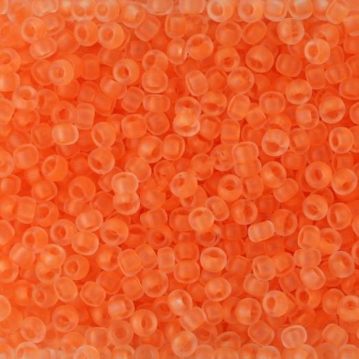 38789м Бисер Preciosa оранжевый прозрачный тёртый яркий матовый