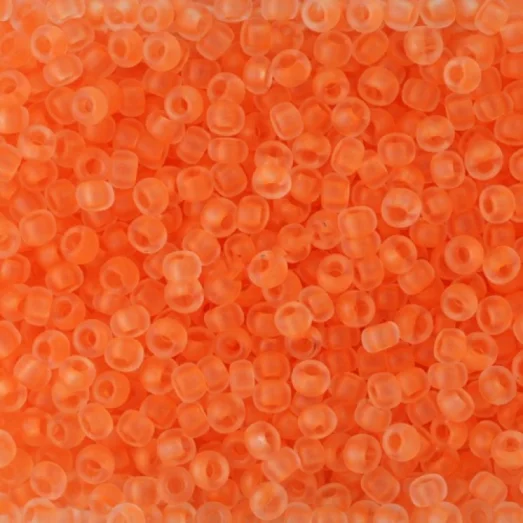 38789м Бисер Preciosa оранжевый прозрачный тёртый яркий матовый