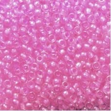 58523 Бисер Preciosa стеклянный нежно-розовый радужный с прокрасом