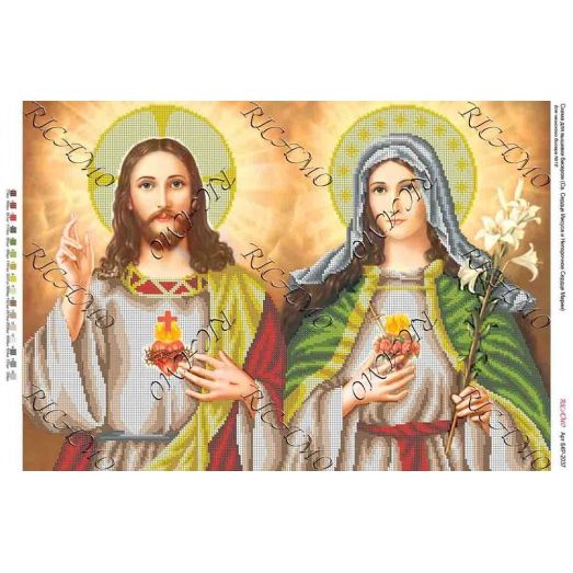 А2Р_028 БКР-2037 Сердца Иисуса и Марии. Схема для вышивки ТМ Virena