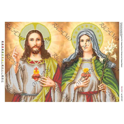 А2Р_028 БКР-2037 Сердца Иисуса и Марии. Схема для вышивки ТМ Virena