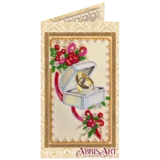 АО-115 С днем бракосочетания. Набор-открытка для вышивки бисером Абрис Арт