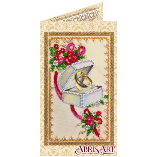 АО-115 С днем бракосочетания. Набор-открытка для вышивки бисером Абрис Арт