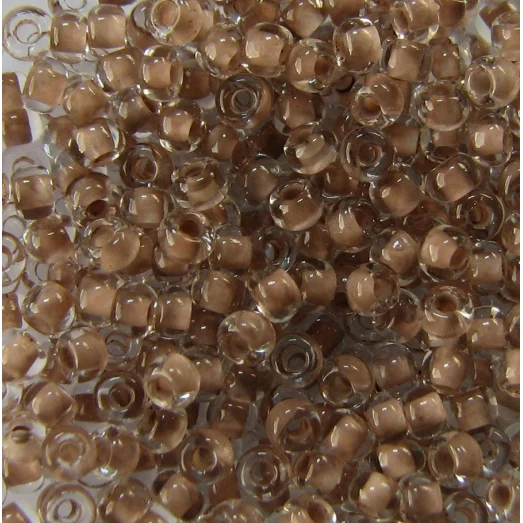 38317 Бисер светло-коричневый с цветной серединкой