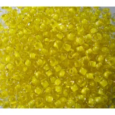 38386 Бисер прозрачный, жёлтый внутренний окрас
