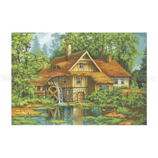 ЧВ-8022 Старая мельница летом. Схема для вышивки бисером. Бисерок