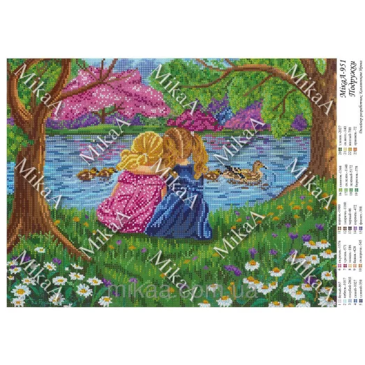 МИКА-0951 (А3) Подружки. Схема для вышивки бисером