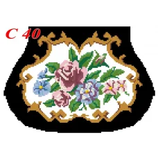 С-40 (черная) Заготовка на перед сумки для вышивки. ТМ Красуня