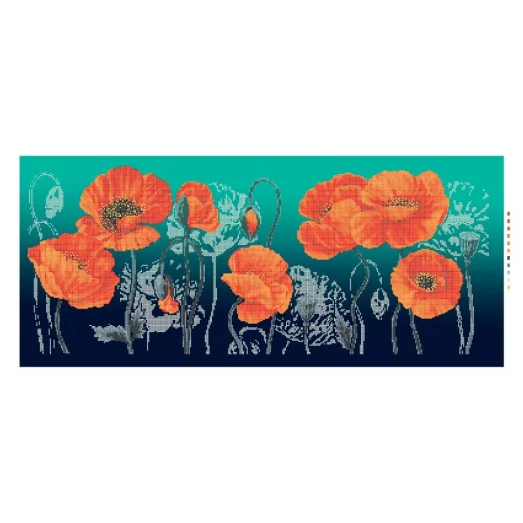 П-402 Маки в поле. Схема для вышивки бисером. Бисерок