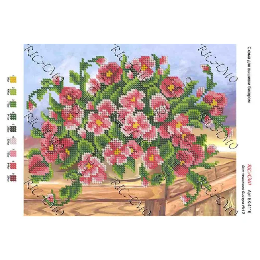 А4Н_326 БК-4116 Букет. Схема для вышивки бисером ТМ Virena 