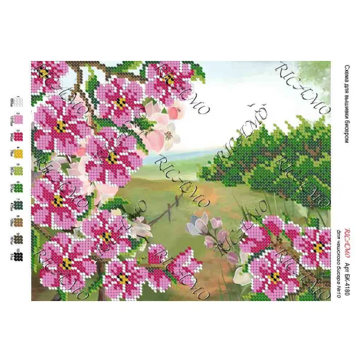 А4Н_026 БК-4180 Цвет яблони. Схема для вышивки бисером ТМ Virena