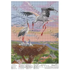 МИКА-0971 (А3) Семья аистов. Схема для вышивки бисером