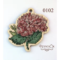 ФРЗ-0102 Гортензия. Набор для вышивки крестом на деревянной основе. ТМ ФрузелОК